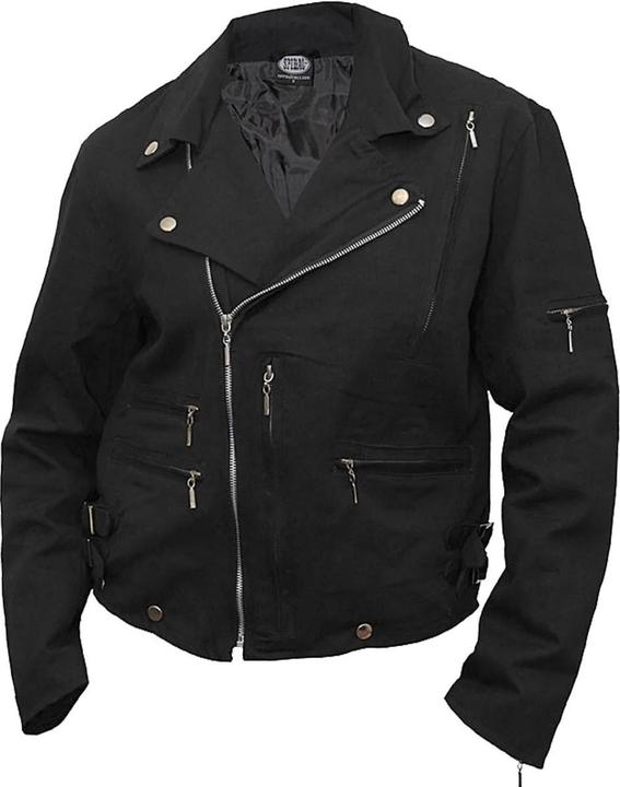 Actual product image Spiral Unisex Adult Bone Finger Lined Biker Jacket (S)