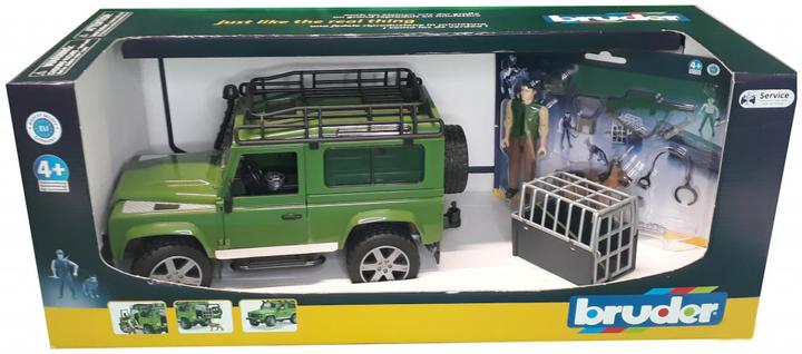 Image du produit Bruder Land Rover Defender Station Wagon avec garde forestier et chien