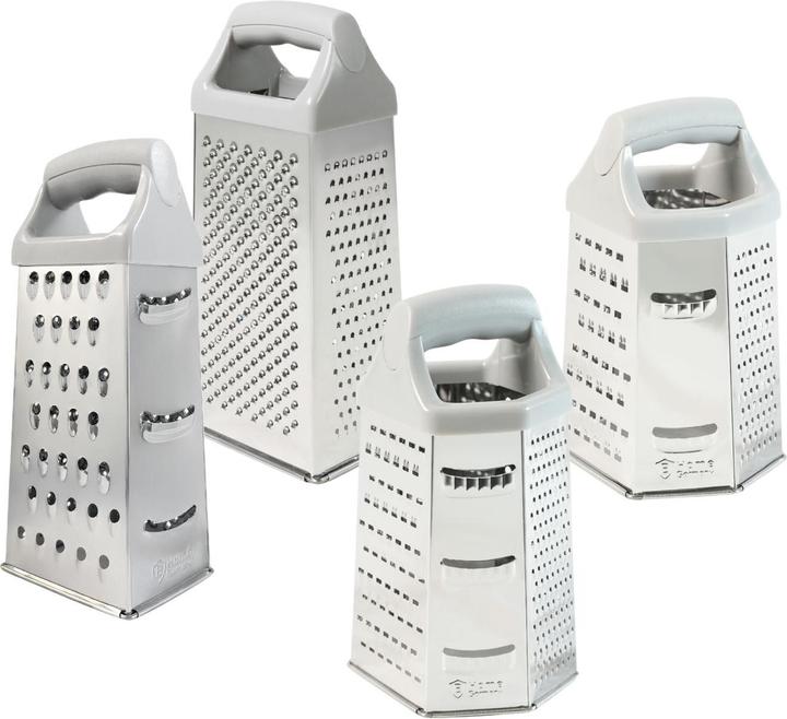 Produktbild B-Home 4er-Set Edelstahl-Küchenreiben L & XL Gemüsereiben Handreiben