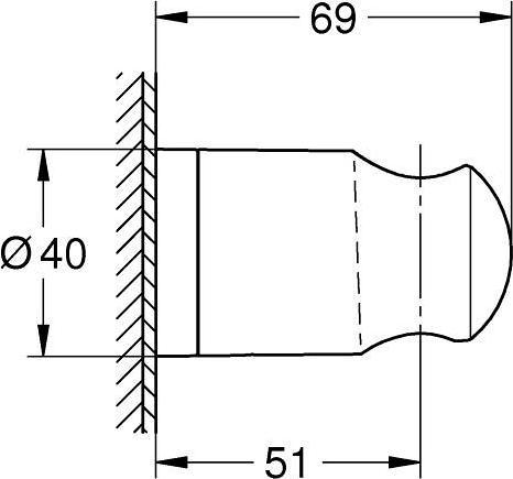 Produktbild Grohe Vitalio Universal Handbrausehalter, kleben oder bohren, nicht justierbar, chrom