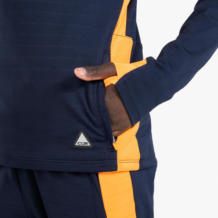 Produktbild Kipsta Kinder Fussball 1/2 Zip - CLR marineblau/orange (6, 7, 8)