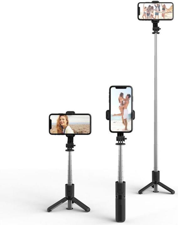 Image du produit Tech-Protect L02S Bâton de selfie Bluetooth avec trépied jusqu'à 72 cm - noir