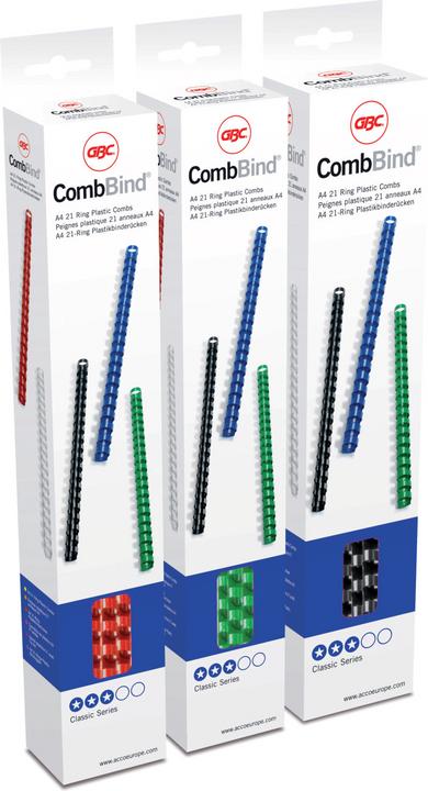 GBC CombBind - Plastik-Binderücken A4 25 Stk. - Ring Ø 6 mm, weiss