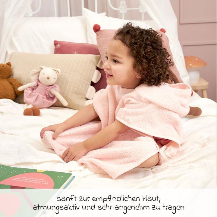 Actual product image Meyco Terry towelling bath poncho 1-3 jaar soft pink