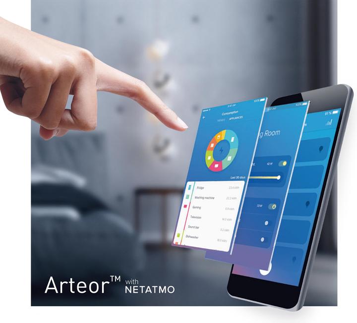 Actual product image Legrand Arteor with Netatmo micro module for roller shutter