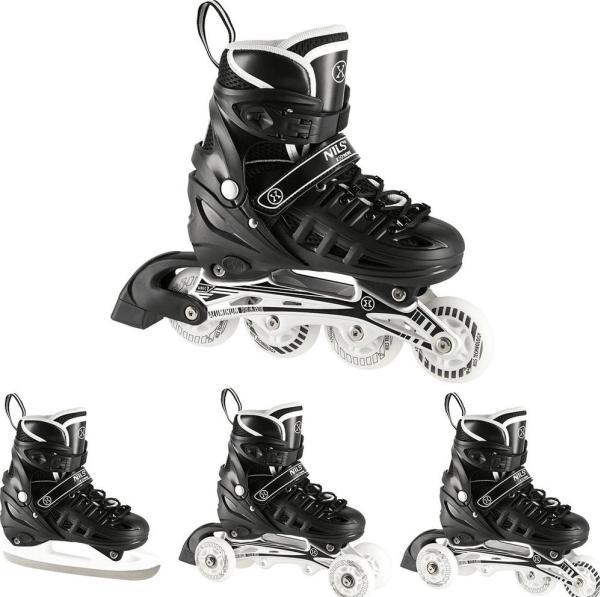 Nils NH10905 4in1 SCHWARZE LED GRÖSSE M. M(35-38) INLINE-SKATES MIT DIM. EXTREME HOCKEY KLINGE (35)