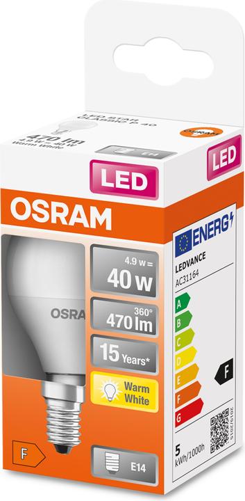 Image du produit Osram Star Classic P (E14, 40 W, 470 lm, 1 x, F)