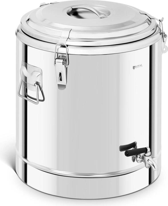 Actual product image Royal Catering Thermobehälter Edelstahl Thermobox Warmhaltebehälter Speisen Ablasshahn 40 L (40 l)