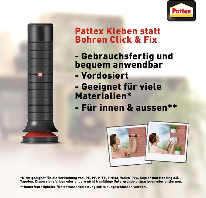 Produktbild Pattex Kleben statt Bohren Click & Fix (100 g)
