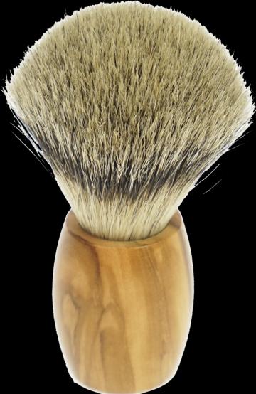 Immagine prodotto Pennello da barba, legno d'ulivo, puro tasso, punta d'argento, Ø 21,5 mm (Pennello da barba)