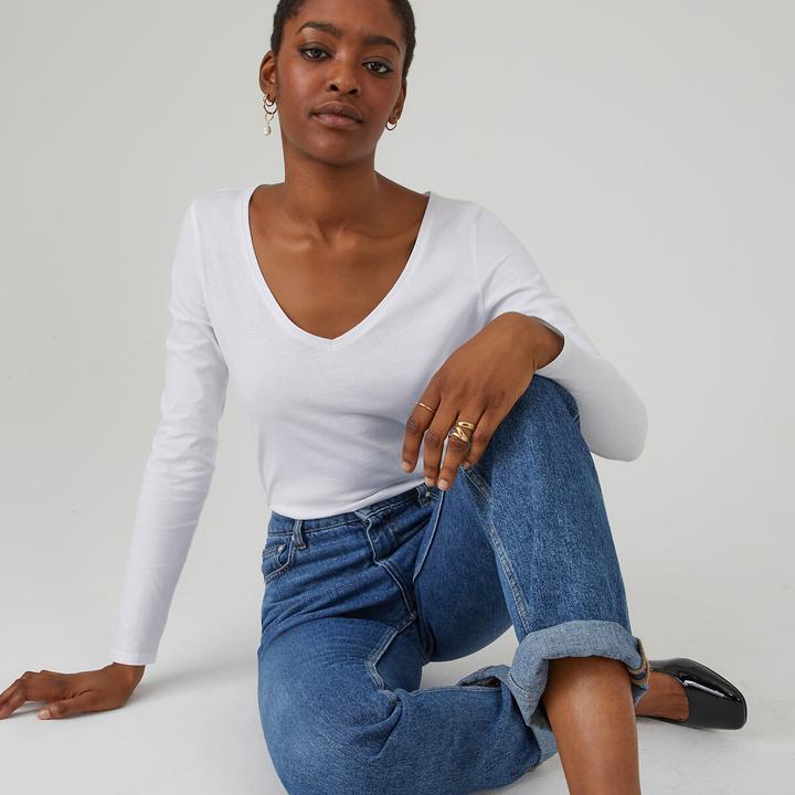 Produktbild La Redoute Collections T-Shirt mit V-Ausschnitt (M)