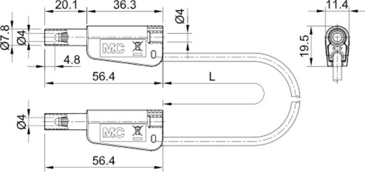 Produktbild Stäubli SLK-4A-S10 Messleitung ( - ) 100 cm Violett 1 St.
