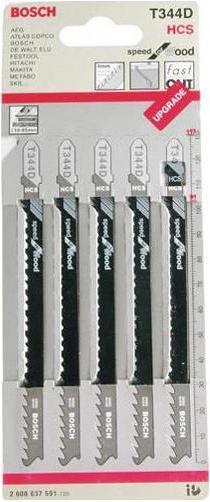 Produktbild Bosch Professional Zubehör Stichsägeblatt T 344 D Speed for Wood, 5er-Pack
