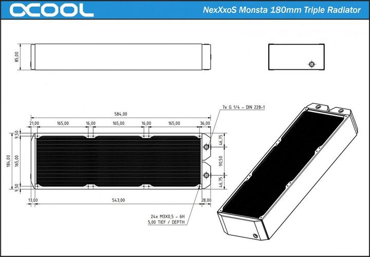 Actual product image Alphacool NexXxoS Monsta 180mm Triple (180 mm)
