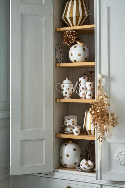 Immagine prodotto PIP Studio Vaso in metallo Stripes bianco-oro 24x29cm (1 x, 24 x 29 cm)