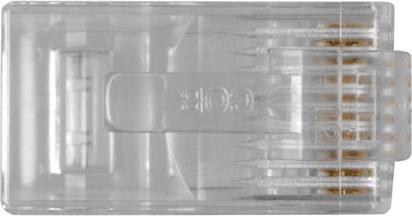 Productafbeelding RJ48 (10P/10C) modulaire connector voor platte kabel. Eenheid: Zak 25 stuks