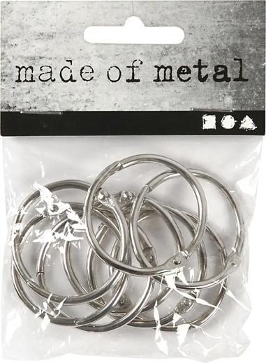 Immagine prodotto Creativ Company Scharnierringe 32mm, Set mit 8 Stück, aus Metall