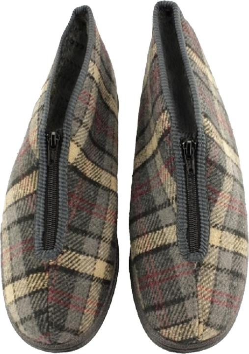 Produktbild Universal Textiles Jed II ThermoHausschuhe Pantoffeln mit Reissverschluss kariert (44)