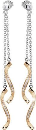 Modesi Long silver earrings with cubic zirconia M23041