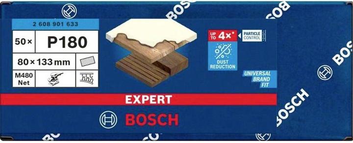 Image du produit Bosch Professional Zubehör EXPERT M480 Filet abrasif, 80 x 133 mm, G 180, 50 pièces (180)