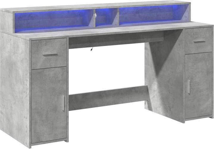 Actual product image VidaXL LED desk Computer desk Work desk PC desk Office desk concrete grey (160 x 55 x 91 cm)