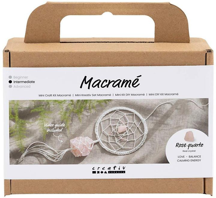 Produktbild Creativ Company Mini Craft Kit - Macramé - Dreamcatcher w/ Rose Quartz Crystal (977728)