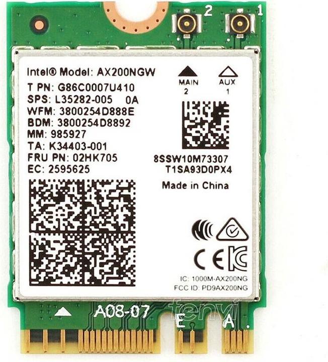 Produktbild Intel Wi-Fi 6 AX200 non vPro (M.2 A Key, M.2 E Key)