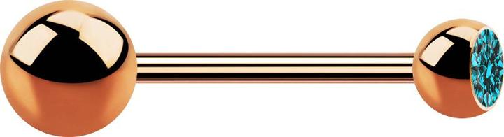 Produktbild Star Piercing Micro Barbell rosegold mit Kugel und Kugel Kristall aqua (Chirurgenstahl 316L, ohne Messing)