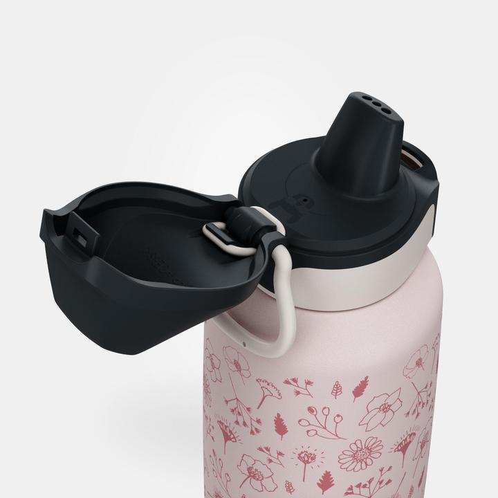 Actual product image Quechua Children's drinking bottle 0.6 l stainless steel with quick-release fastener - pink (0.60 l)