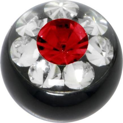 Actual product image Bijouteria Piercingball (Surgical steel 316L, PVD coating (black), Premium crystal)
