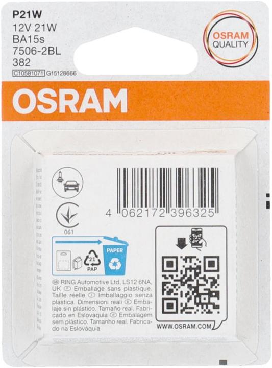 Produktbild Osram Standard P21W 21 W 12 V (P21W)