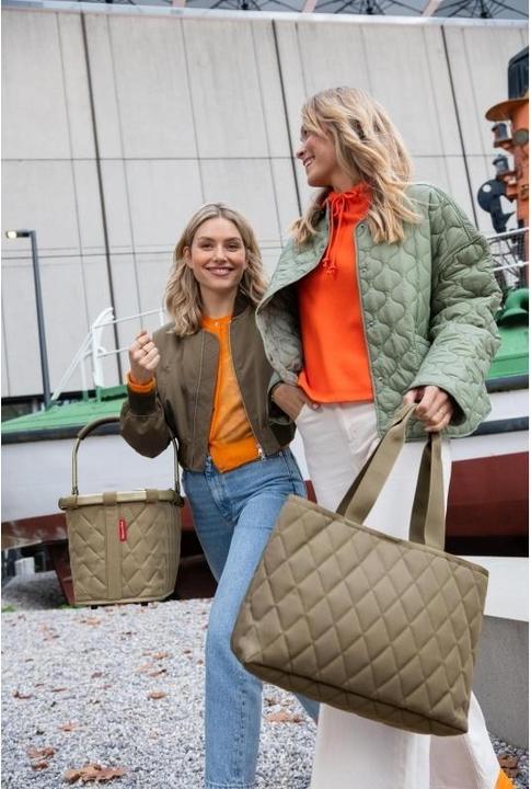Actual product image reisenthel Bag Classic Shopper L Rhombus Olive