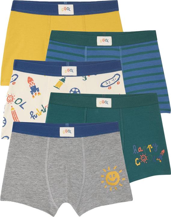 Vertbaudet Bio-Kollektion: 5er-Pack Jungen Stretch-Boxershorts COOL