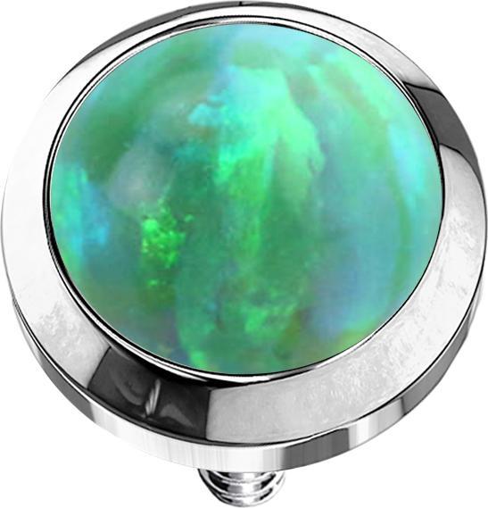 Produktbild Star Piercing Dermal Anchor silber mit Opal grün (Titan G23, ohne Messing)