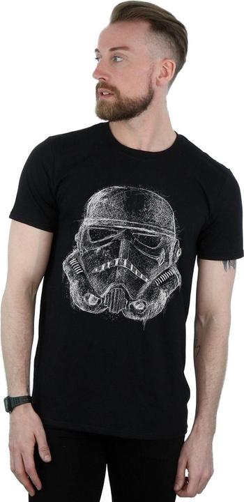 Actual product image Star Wars Mens Stormtrooper Scribble Helmet T-Shirt (M)