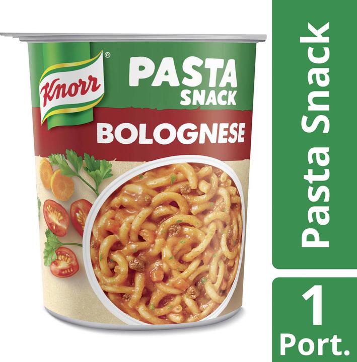 Produktbild Knorr Pasta Snack Bolognese Becher, Italienischer Genuss mit Teigwaren, in 5 Minuten zubereitet (82 g)