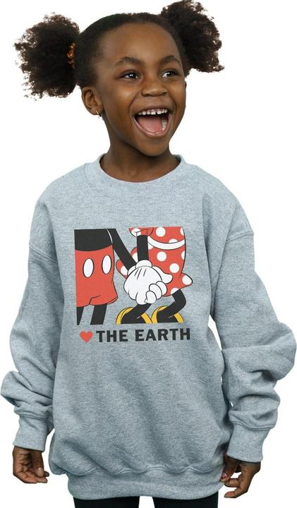 Actual product image Disney Girls Mickey Mouse Heart The Earth Sweatshirt (128)