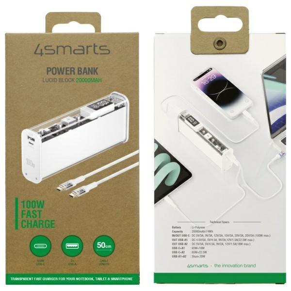 Productafbeelding 4smarts Lucid Block (20000 mAh, 100 W, 74 Wh)