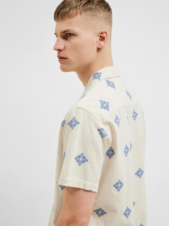Actual product image Selected Homme Print cotton short sleeve shirt (S)