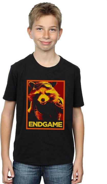 Actual product image Boys Avengers Endgame Rocket Poster T-Shirt (128)