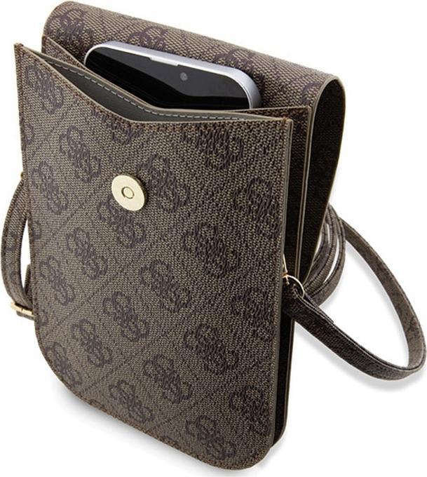 Immagine prodotto Guess Borsa telefonica con strisce stampate in PU 4G - marrone