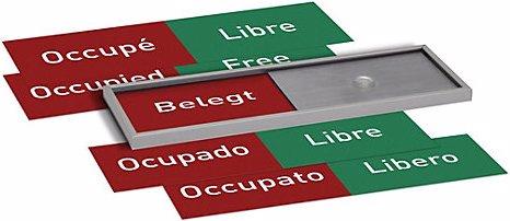 Produktbild Moedel MADRID Silver Line™ Frei-/Belegt-Anzeige, in 5 Sprachen, BxHxT 150x50x6 mm