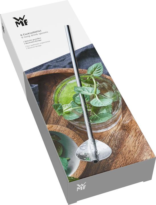 Produktbild WMF Cocktaillöffel Set Strohhalm Löffel 6tlg Löffel mit Strohhalm Edelstahl poliert (Barlöffel + Cocktailrührer)