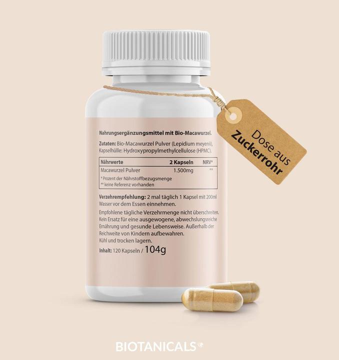 Image du produit Biotanicals Maca (120 pièce(s), Capsules, 140 g)