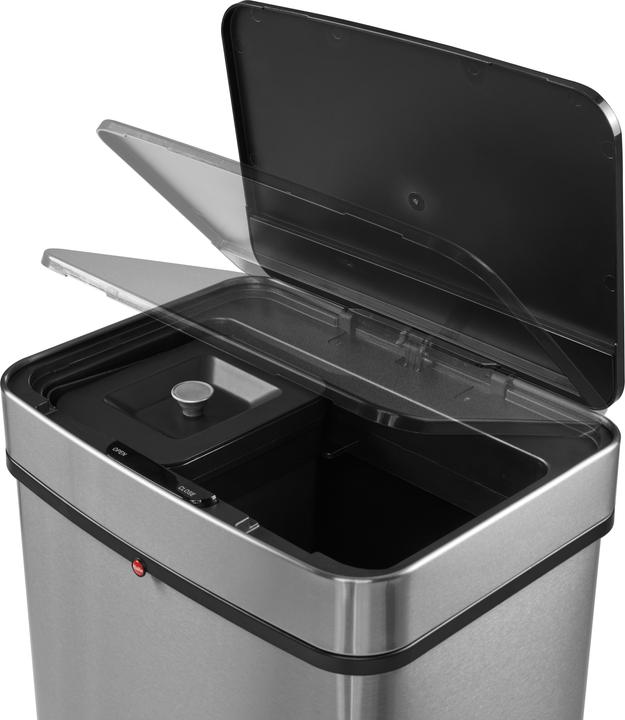 Actual product image Hailo Öko Vario XL, design sensor waste separator, 25 + 25 + 4 litres, stainless steel anti-fingerprint (50 l)