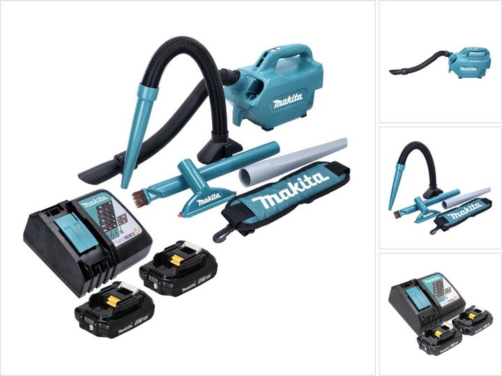 Immagine prodotto Makita DCL 184 RA Aspiratore senza filtro 18 V - 54 mbar - 0,5 l + 2x Batterie 2,0 Ah + Caricatore