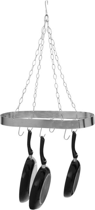 Actual product image Fifty five south Ceiling hanger shelf Oval Silver made of stainless steel 60 x 72 cm (31 x 60 x 72 cm)