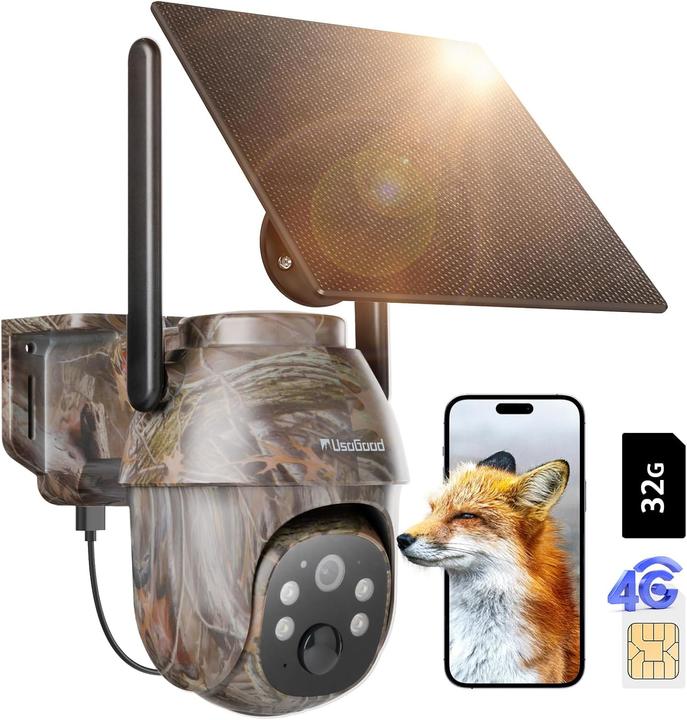 Produktbild UsoGood 4G LTE Wildkamera mit Solar & Handyübertragung