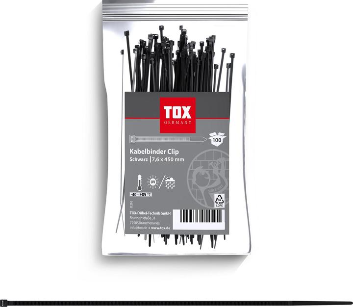 Image du produit Tox Colliers de serrage Clip 7,6x450 (100 pcs) (450 mm, 100 pcs)