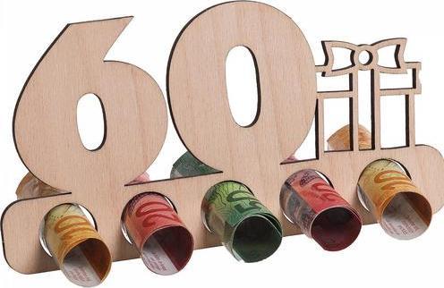Image du produit Trendcompany Présentoir porte-billets en bois - 60 ans